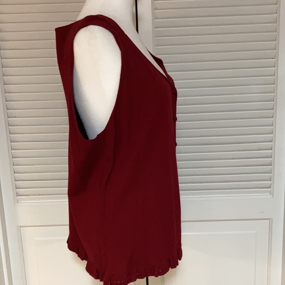 NWT Anne Klein Shade of Maroon Sleeveless Sweater Size XL - Picture 3 of 12